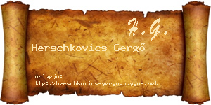 Herschkovics Gergő névjegykártya